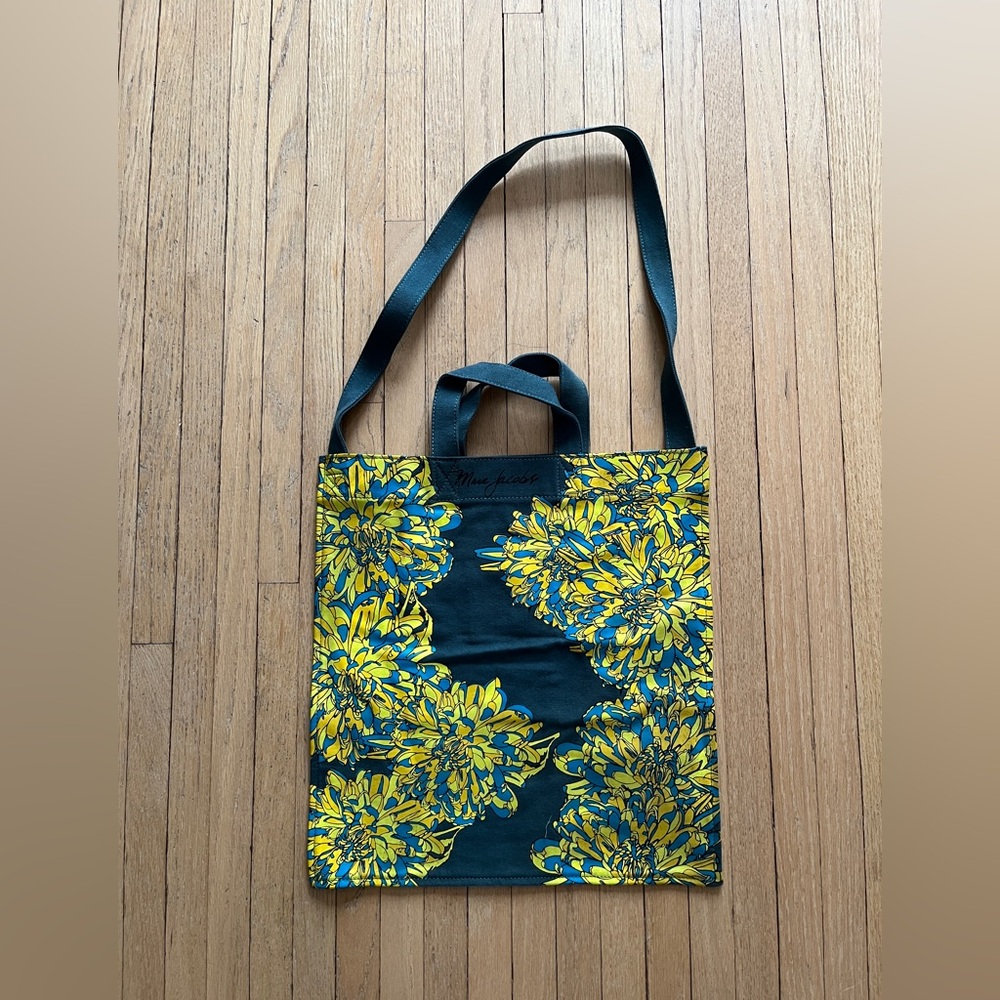 Marc Jacobs Dark Green and Yellow Floral Tote
